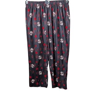 Jason Friday 13th Men's Black White Red Skimask Blood Halloween PJ Pajama Pants